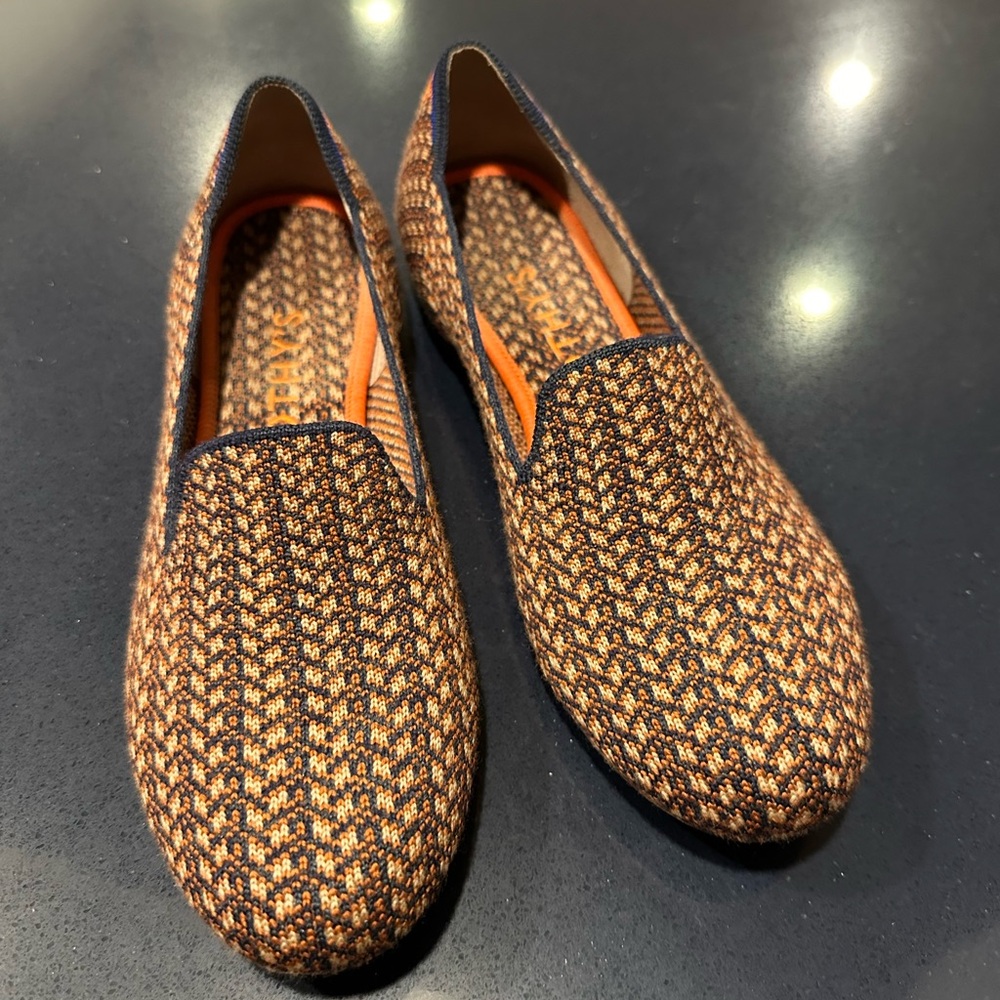 Rothy’s Merino Chestnut Herringbone Loafers